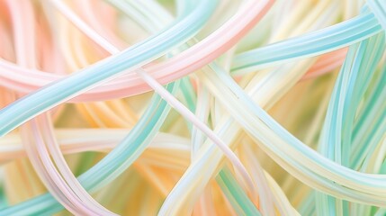 A symphony of pastel-hued corporate lines gently intertwining against a soft, dreamy background, evoking harmony and progress, suitable for corporate wellness or creative agency 