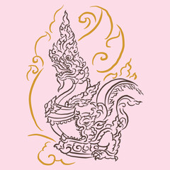 abstract of Asian dragon vector for card decoration illustration