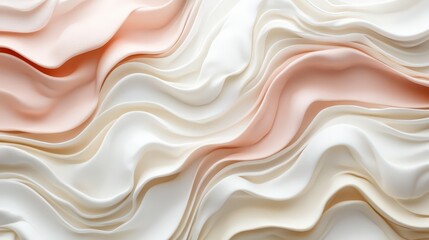 Obraz premium Abstract Soft Waves in Warm Tones of Cream and Salmon Colors