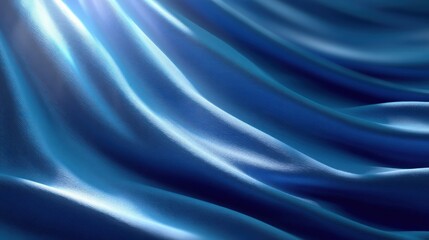 Elegance in blue fabric waves with subtle light interplay, creating a calming aesthetic