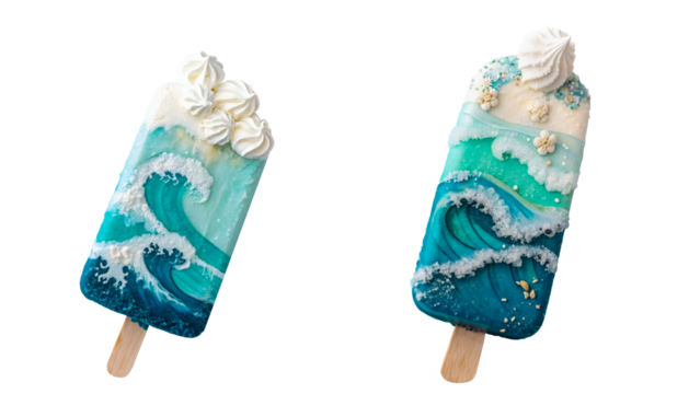 Two Sea beach ice cream on a transparent background.