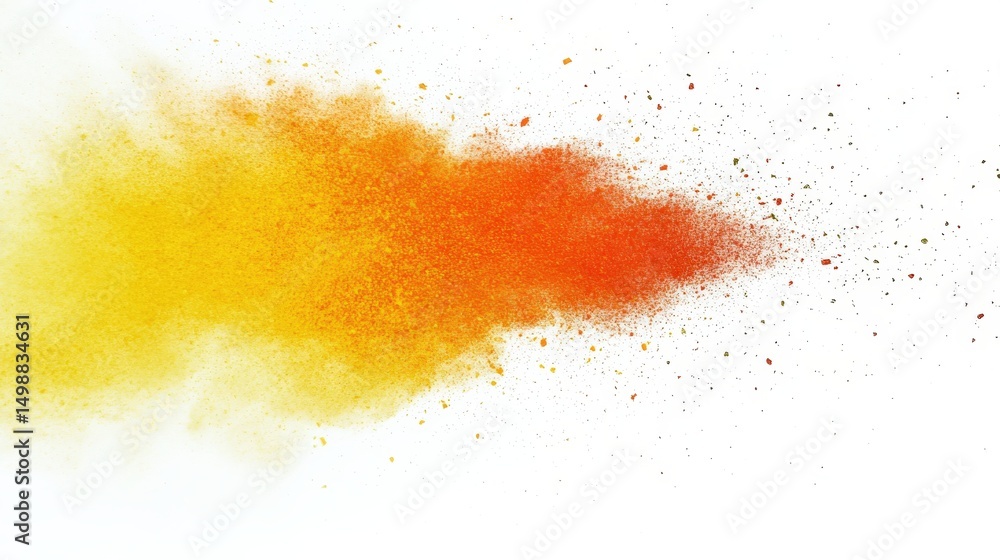 Poster vibrant explosion of colorful powders in dynamic artistic display
