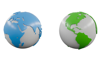 earth globe on white background