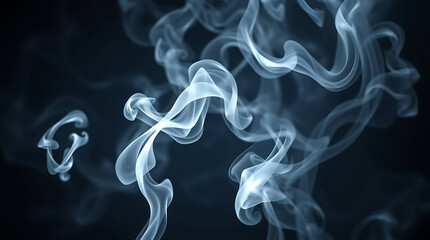 Fototapeta premium Ethereal Trails A Mesmerizing Dance of Smoke in the Air, Revealing Delicate Textures and Graceful Movement against a Dark Background