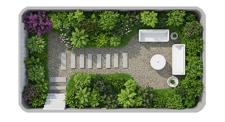 Fototapeta premium Rooftop garden design plan