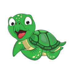 Cute Turtle Animal Cartoon Illustration