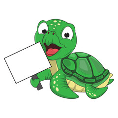 Cute Turtle Animal Cartoon Illustration