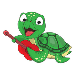 Cute Turtle Animal Cartoon Illustration