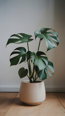 close view of chinese evergreen leaves at home