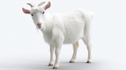White Goat Standing Angled Pose
