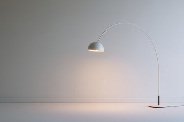 Modern Arc Floor Lamp in Minimalist Room