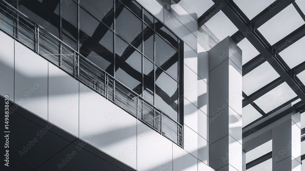 Aufkleber modern steel frame architecture with unique details and patterns