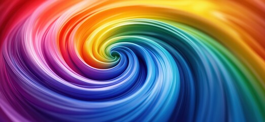 Colorful swirling rainbow abstract background with vibrant hues and smooth gradients