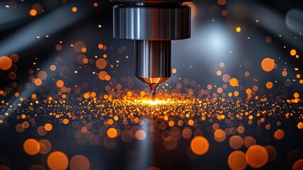 Industrial machine tool cutting metal