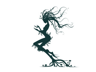 Fototapeta premium A captivating silhouette of a Forest Sprite Silhouette
