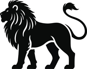 Lion animal vector illustration with running wild mane