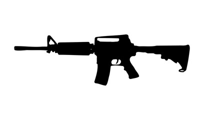 long-barreled firearm vector for combat