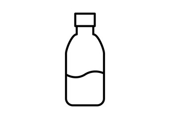 Icono negro de botella con bebida