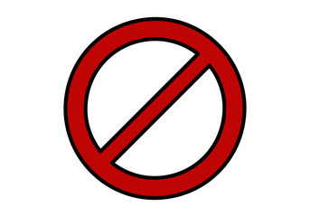 Señal de prohibido rojo con trazo negro