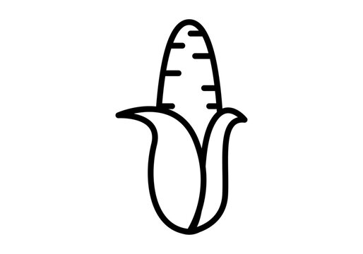 Icono negro de mazorca de ma&iacute;z