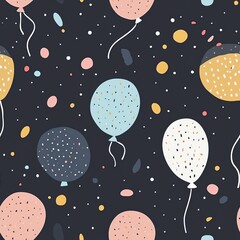 Colorful balloons in a playful pattern.