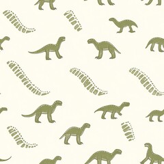 Fototapeta premium Dinosaur pattern design for kids' projects.