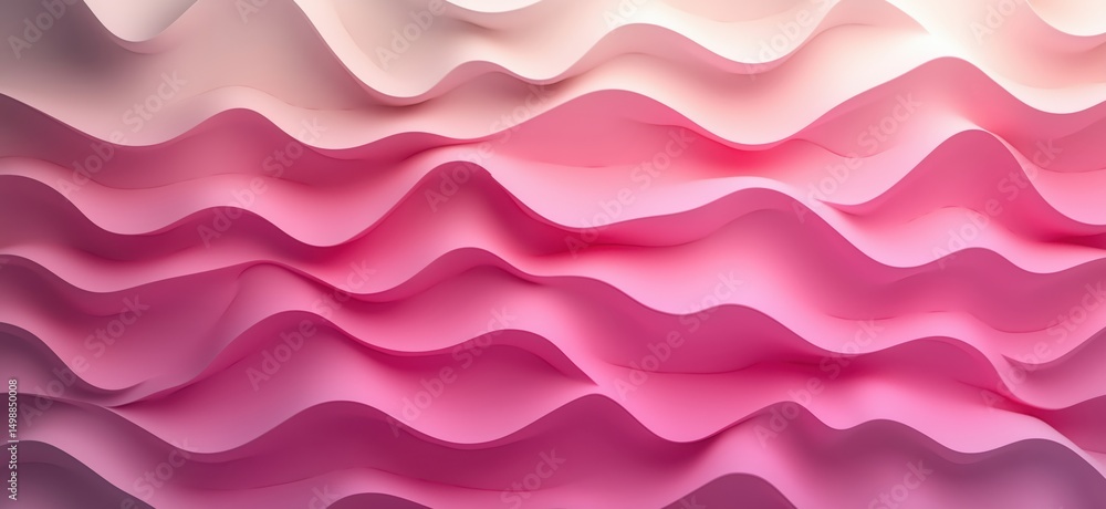 Poster abstract pink wave pattern with layered curves and soft gradients for modern design