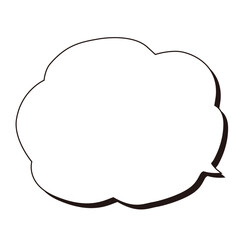 シンプルな手書き吹き出し ベクター