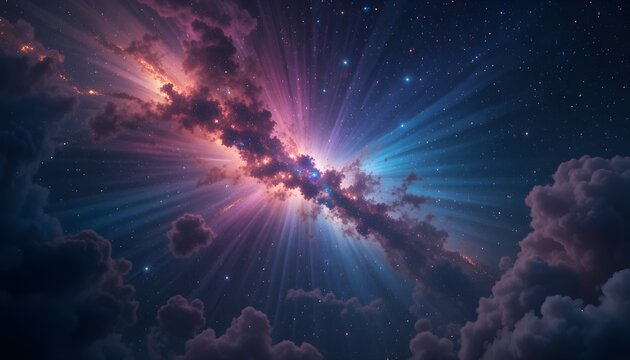 Colorful Space Galaxy Cloud Nebula Starry Night Cosmos Universe Science Astronomy Supernova Background









