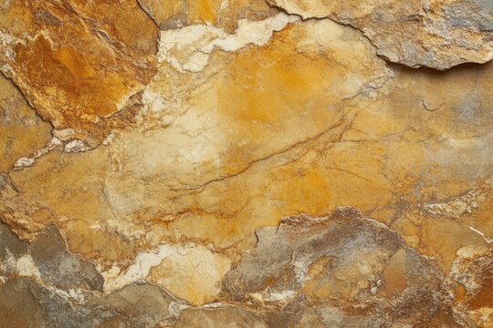 Textured honey brown stone surface revealing natural patterns and variations suitable for interior design or architectural applications