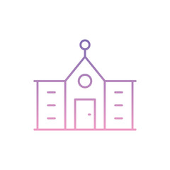 School Building Icon vector stock illustration
