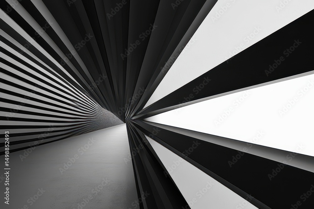 Poster abstract animated black and white optical illusion creating a captivating tunnel effect with sharp c