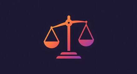 Balance Scale Icon, Justice and Law Symbol