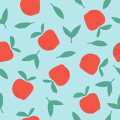 Cute apple fruits pattern background vector design