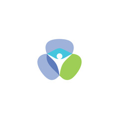 Wellness eps vector with human silhouette and green leaf