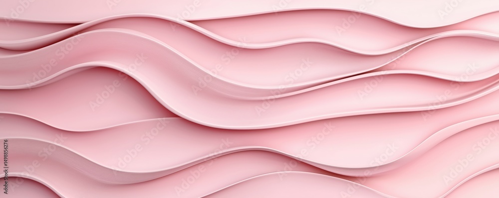 Aufkleber soft pink wavy abstract background with layered curves and smooth textures