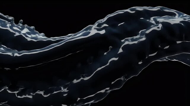 Dark fluid flowing abstract pattern