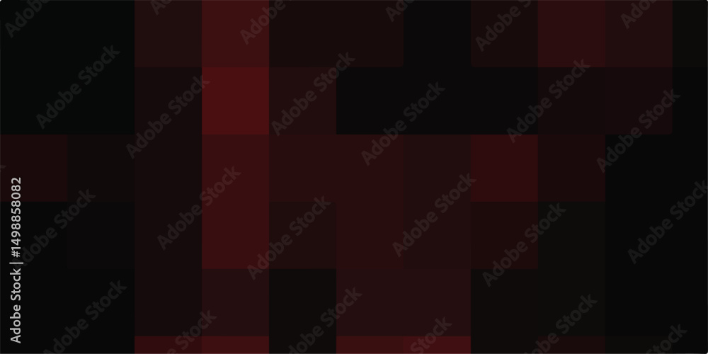Poster abstract luxury dark red background of cubes or boxes, random scaled black cube boxes block pattern.