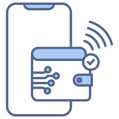 Near Field Communication Blue Icon