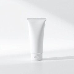 Photorealistic White Cosmetic Tube Mockup Minimalist Product Design