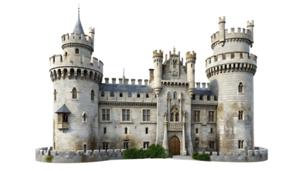 Majestic medieval castle isolated on a white background png ai generated