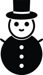 snowman silhouette vector illustration