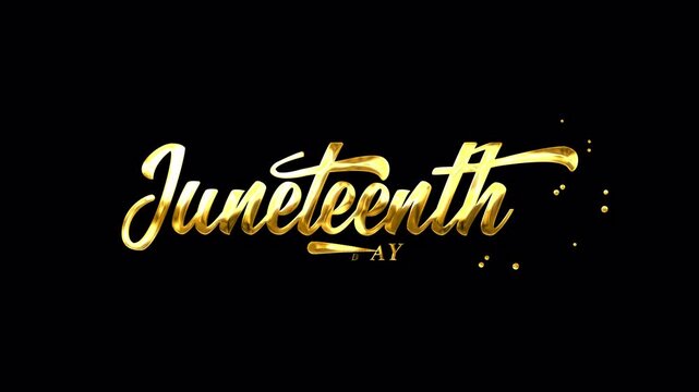 Juneteenth Freedom Day Text Animation. Suitable for greeting cards, Juneteenth Freedom Day celebrations, Great for social media posts with alpha or transparent background