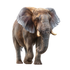 Obraz premium Majestic elephant walking on transparent background in natural habitat dynamic wildlife photography