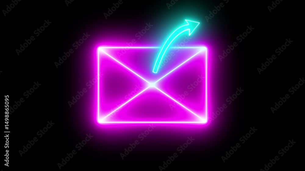 Aufkleber animated message icon with arrow symbolizing sending or sharing. perfect for chat apps, email interf