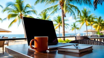 Remote Work Lifestyle &ndash; Digital Nomad at Beachside Caf&eacute;