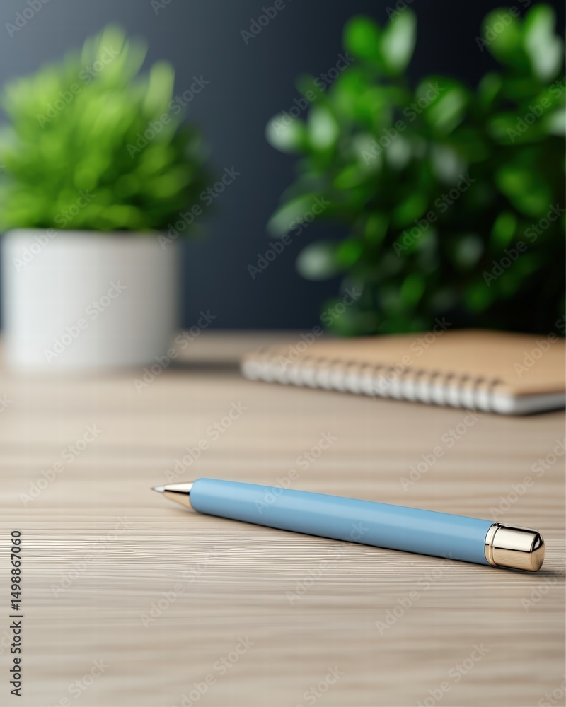 Poster professional pen resting on a table ready for use in an office environment for writing tasks