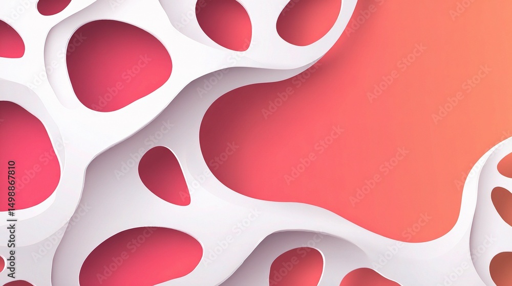 Poster modern abstract banner design with white shapes on gradient background