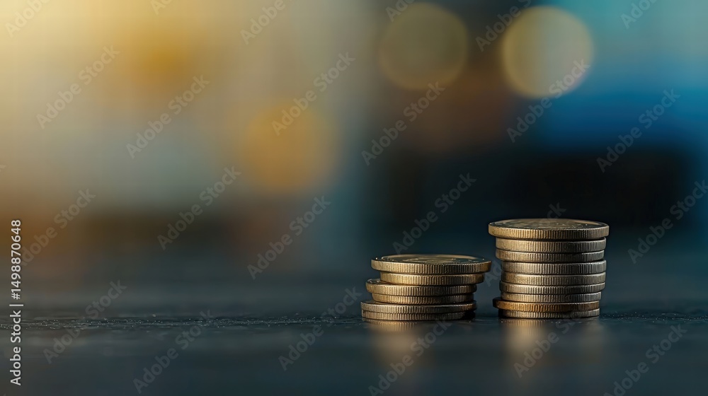 Poster close-up of various coins displayed together showcasing different sizes and designs of currency