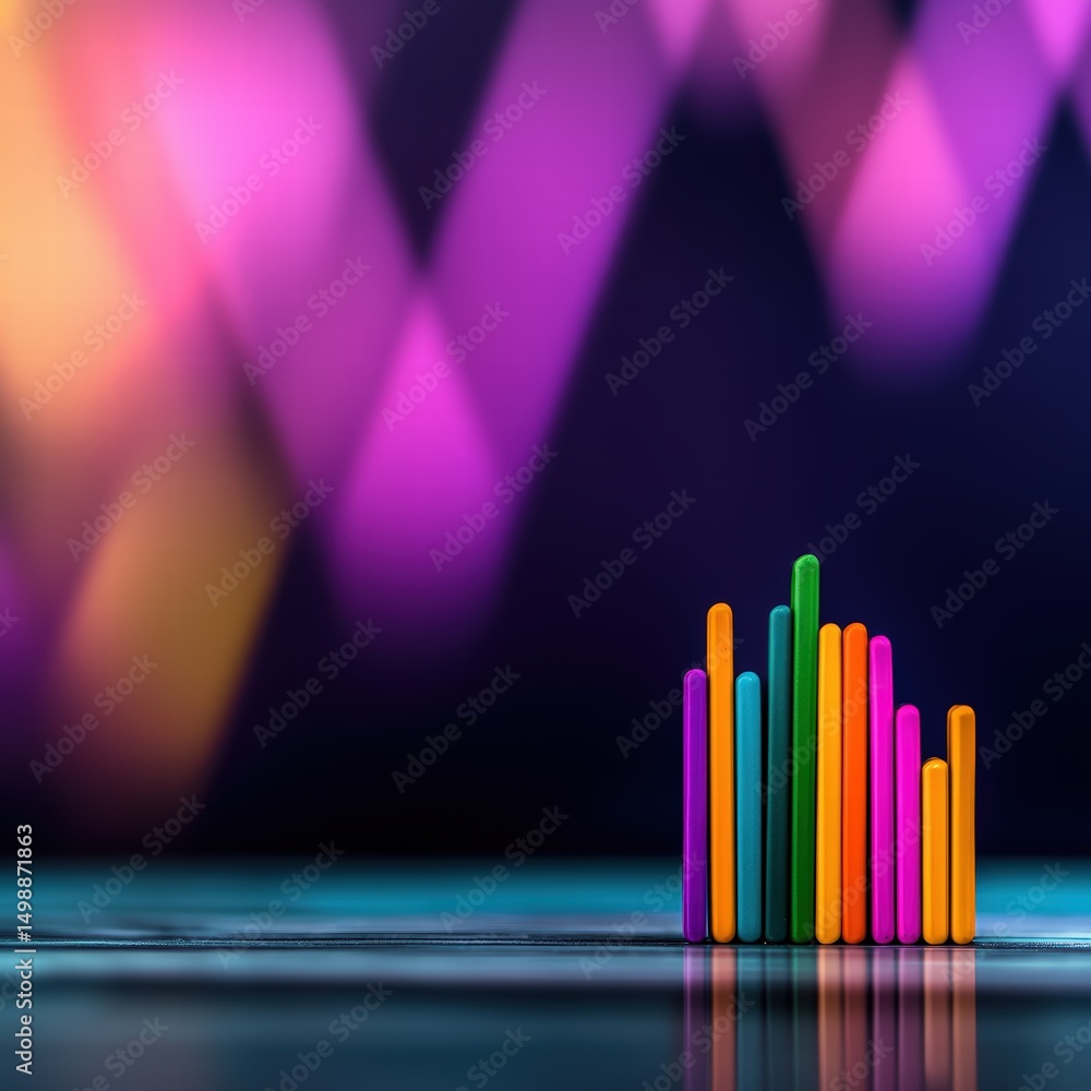 Aufkleber colorful bar chart illustrating data trends and insights in a professional business presentation for